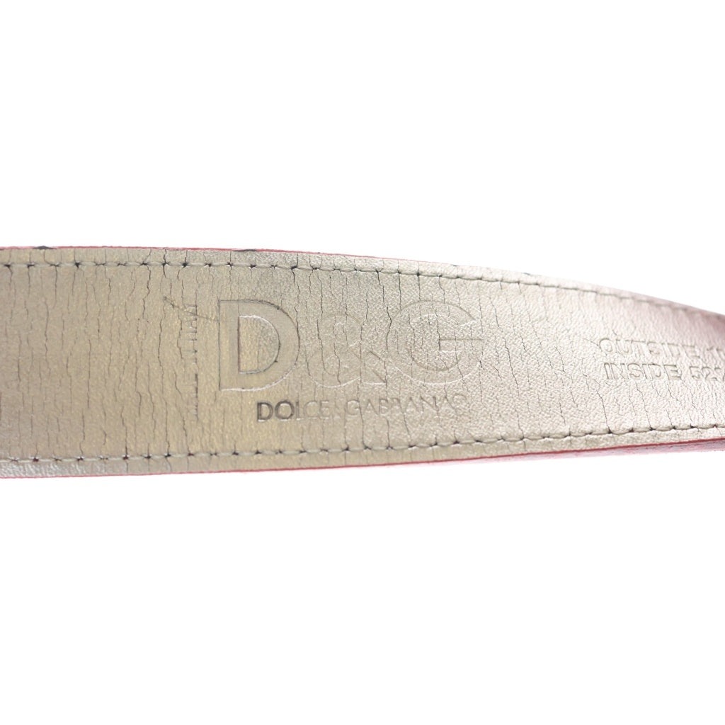 DOLCE & GABBANA(ドルチェアンドガッバーナ) パイソン レザー スエード ベルト レッド レディース