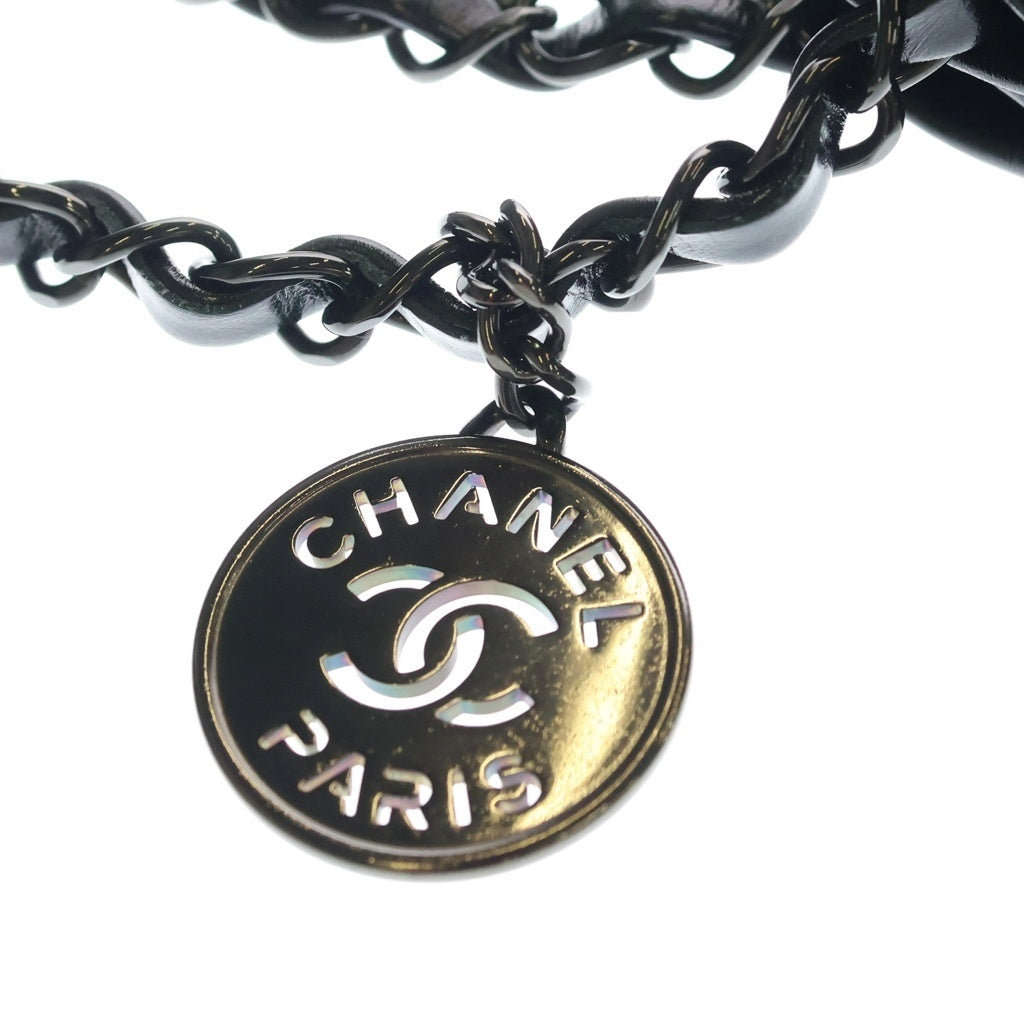 CHANEL(シャネル) シャネル22 スモール シャイニーカーフスキン ブラック金具 チェーン ショルダーバッグ トートバッグ プレート ブラック AS3261 レディース