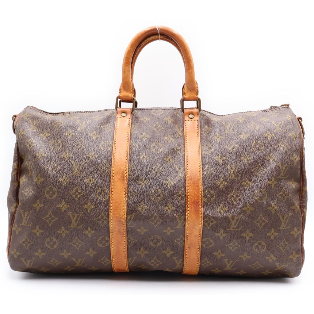 LOUIS VUITTON(ルイヴィトン) モノグラム キーポルバンドリエール45 PVC レザー 2WAY ハンド ショルダー ボストンバッグ ブラウン M41418 レディース
