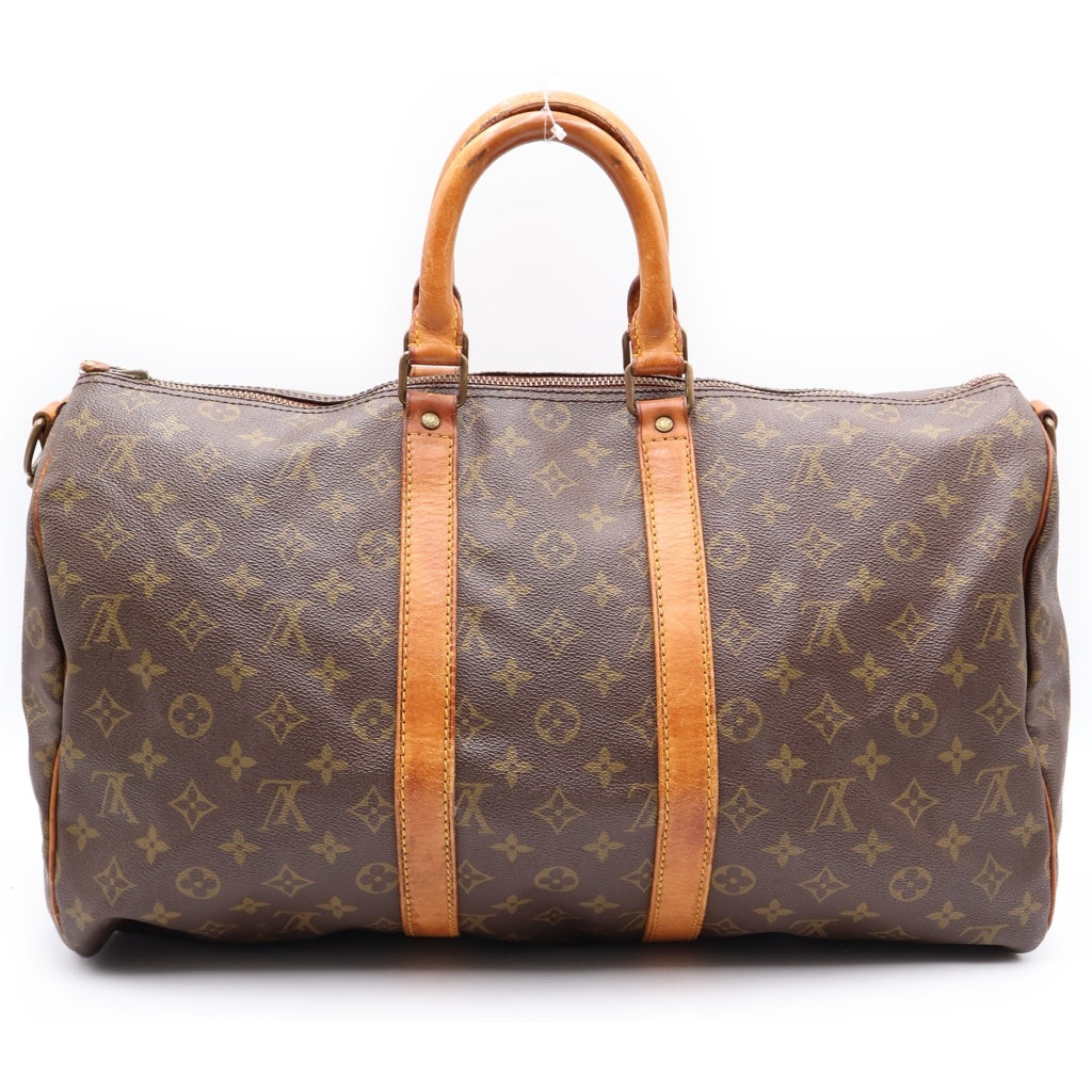 LOUIS VUITTON(ルイヴィトン) モノグラム キーポルバンドリエール45 PVC レザー 2WAY ハンド ショルダー ボストンバッグ ブラウン M41418 レディース