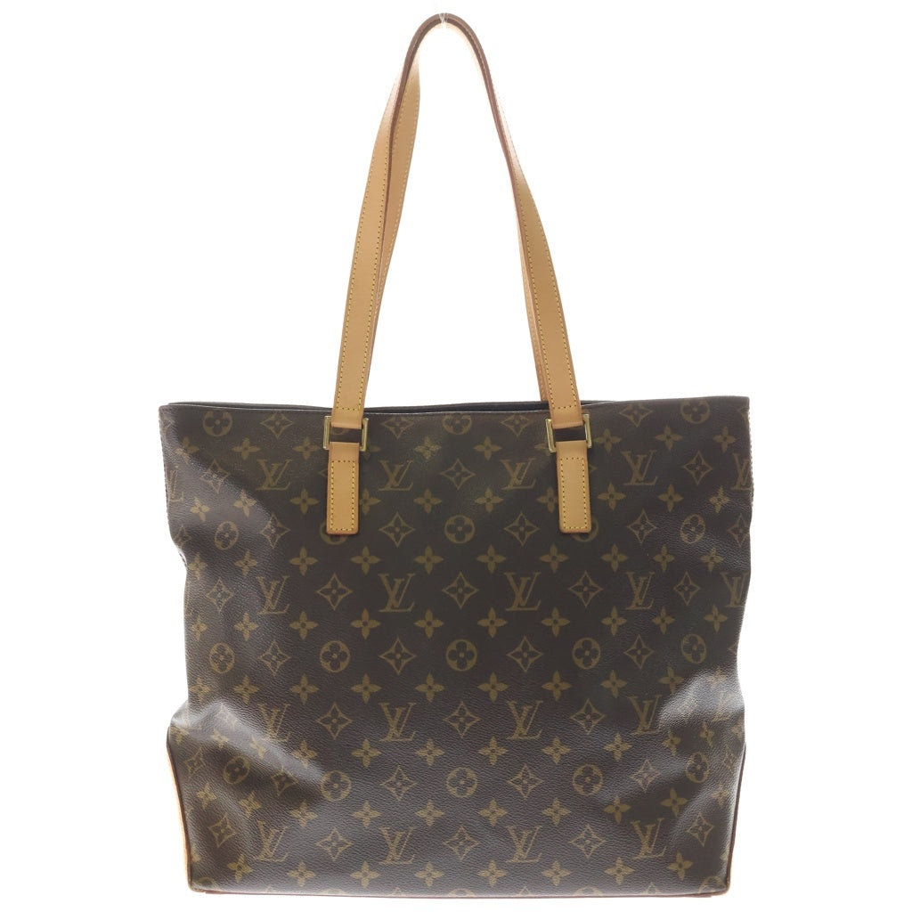 LOUIS VUITTON(ルイヴィトン) モノグラム カバ・メゾ トートバッグ ハンドバッグ ブラウン レザー×PVC M51151 ゴールド金具 レディース