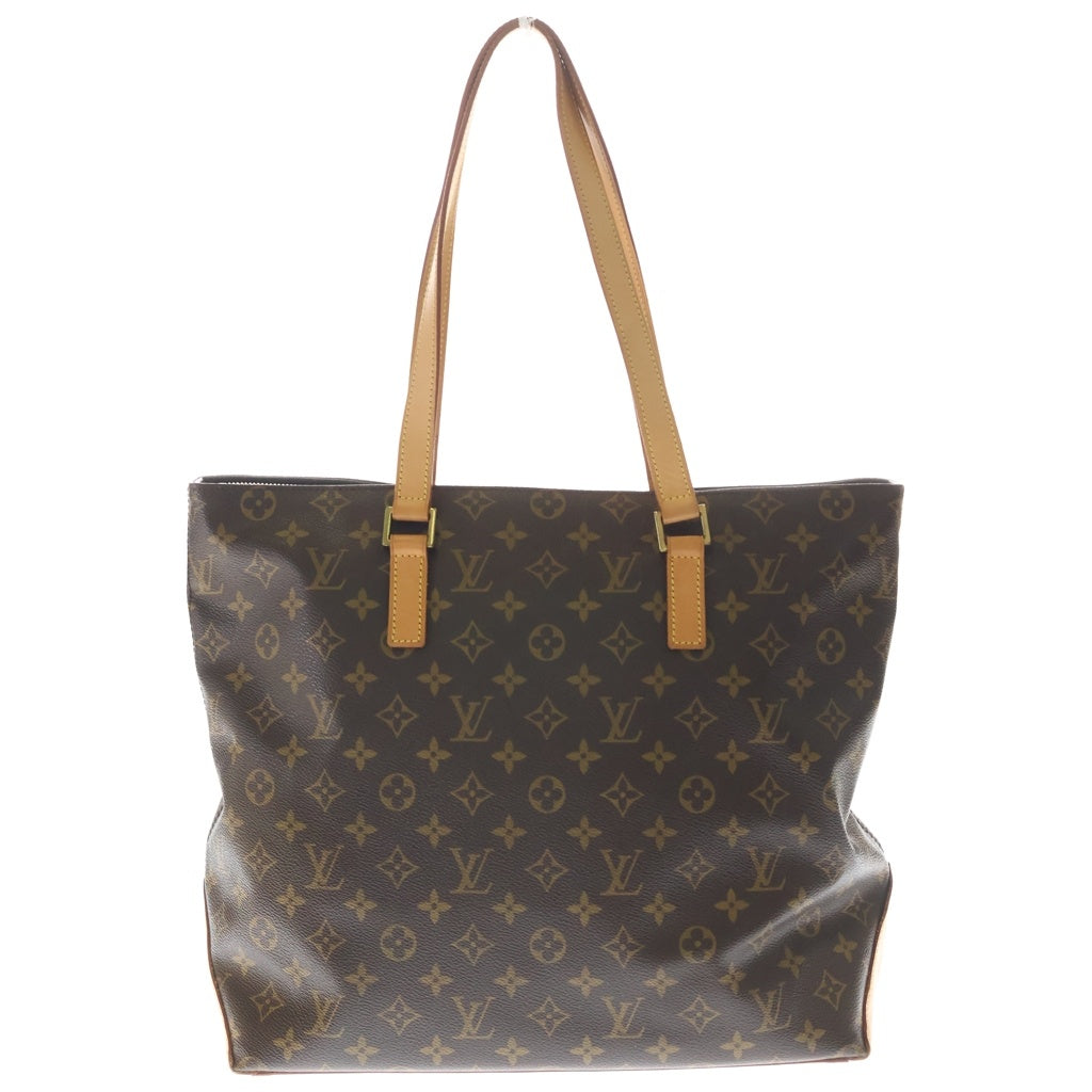 LOUIS VUITTON(ルイヴィトン) モノグラム カバ・メゾ トートバッグ ハンドバッグ ブラウン レザー×PVC M51151 ゴールド金具 レディース
