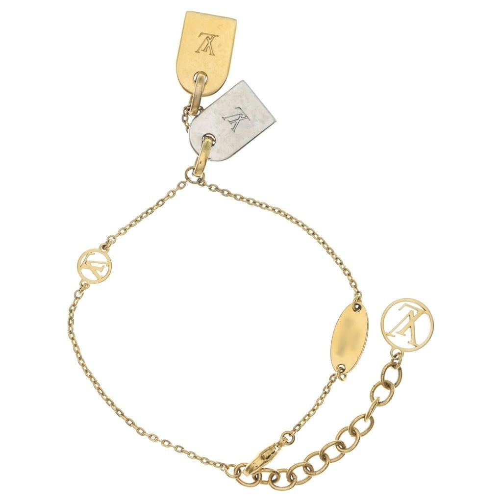 LOUIS VUITTON(ルイヴィトン) ナノグラム ブレスレット GP ゴールド×シルバー M63142 レディース