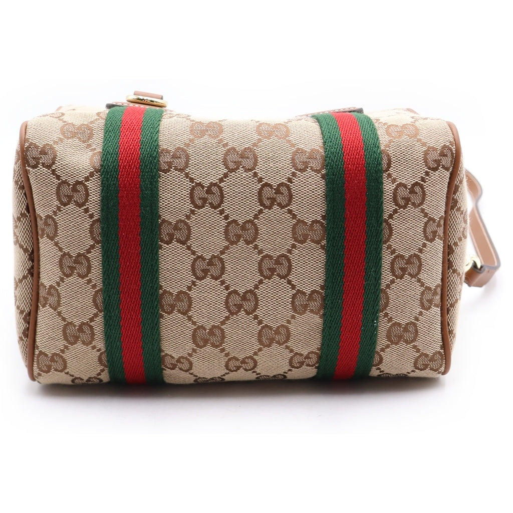 GUCCI(グッチ) GGキャンバス オフィディア 2wayハンドバッグ ショルダーバッグ ブラウン レザー×キャンバス 859975 ゴールド金具 レディース