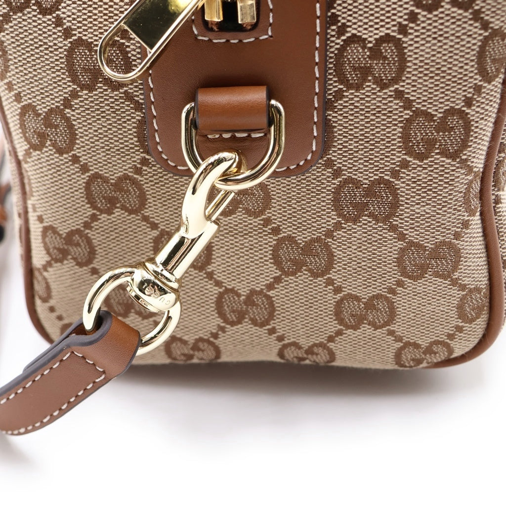 GUCCI(グッチ) GGキャンバス オフィディア 2wayハンドバッグ ショルダーバッグ ブラウン レザー×キャンバス 859975 ゴールド金具 レディース