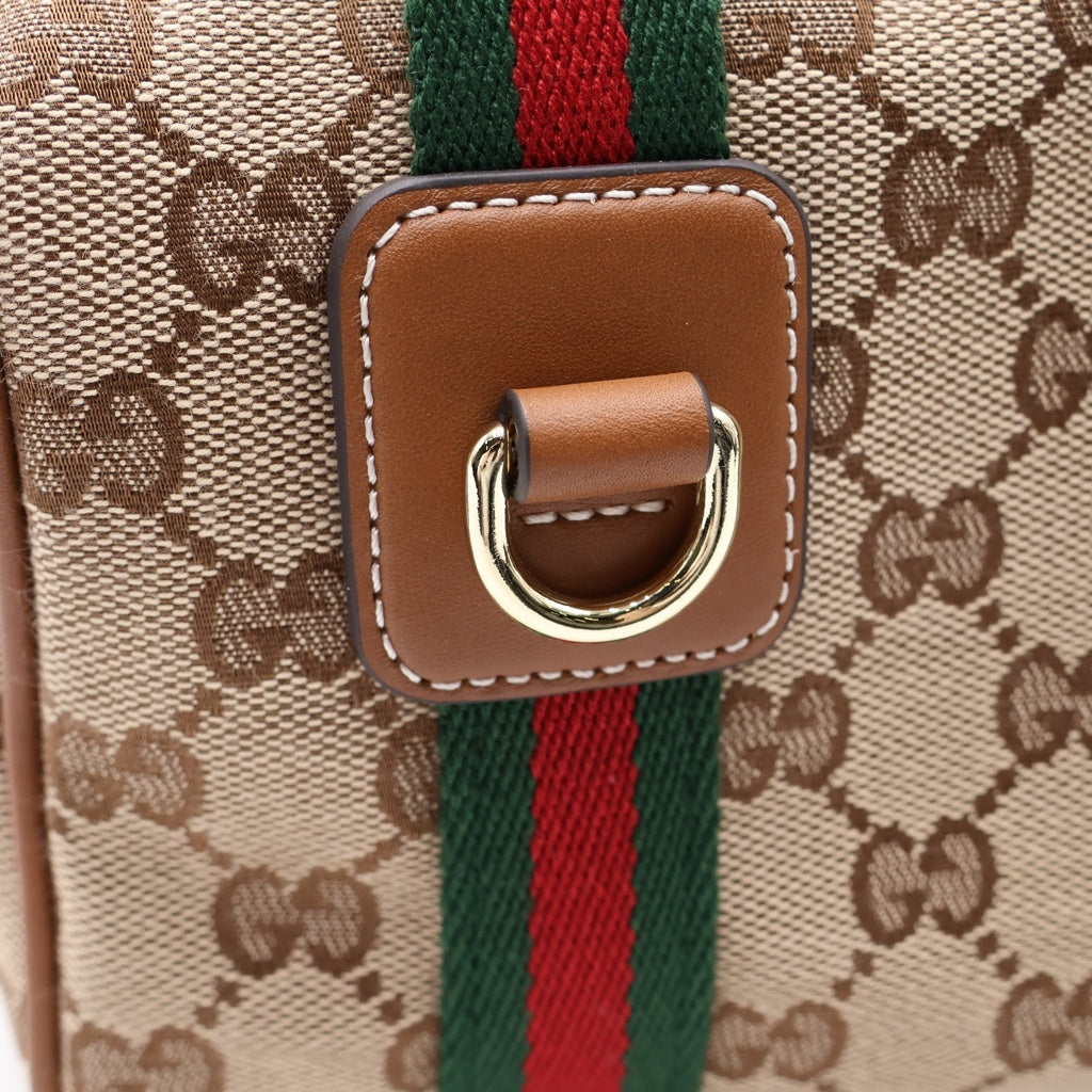 GUCCI(グッチ) GGキャンバス オフィディア 2wayハンドバッグ ショルダーバッグ ブラウン レザー×キャンバス 859975 ゴールド金具 レディース