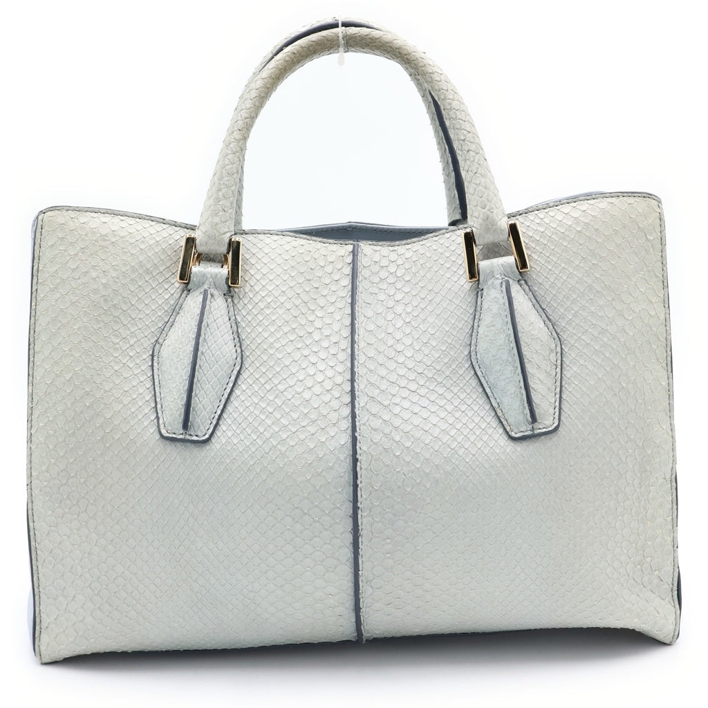 TOD'S(トッズ) Dキューブ パイソン ゴールド金具 2WAY ハンドバッグ ショルダーバッグ グリーン系 レディース
