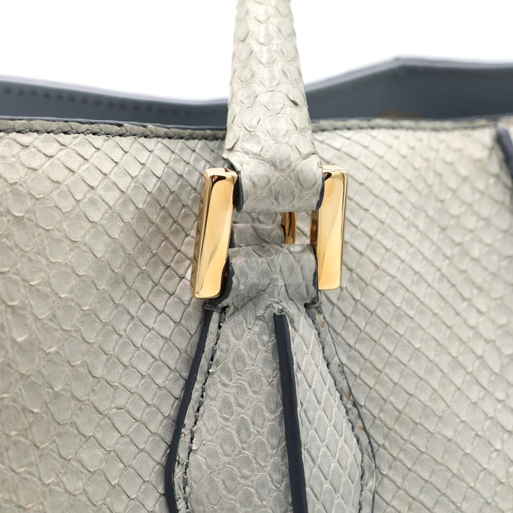 TOD'S(トッズ) Dキューブ パイソン ゴールド金具 2WAY ハンドバッグ ショルダーバッグ グリーン系 レディース