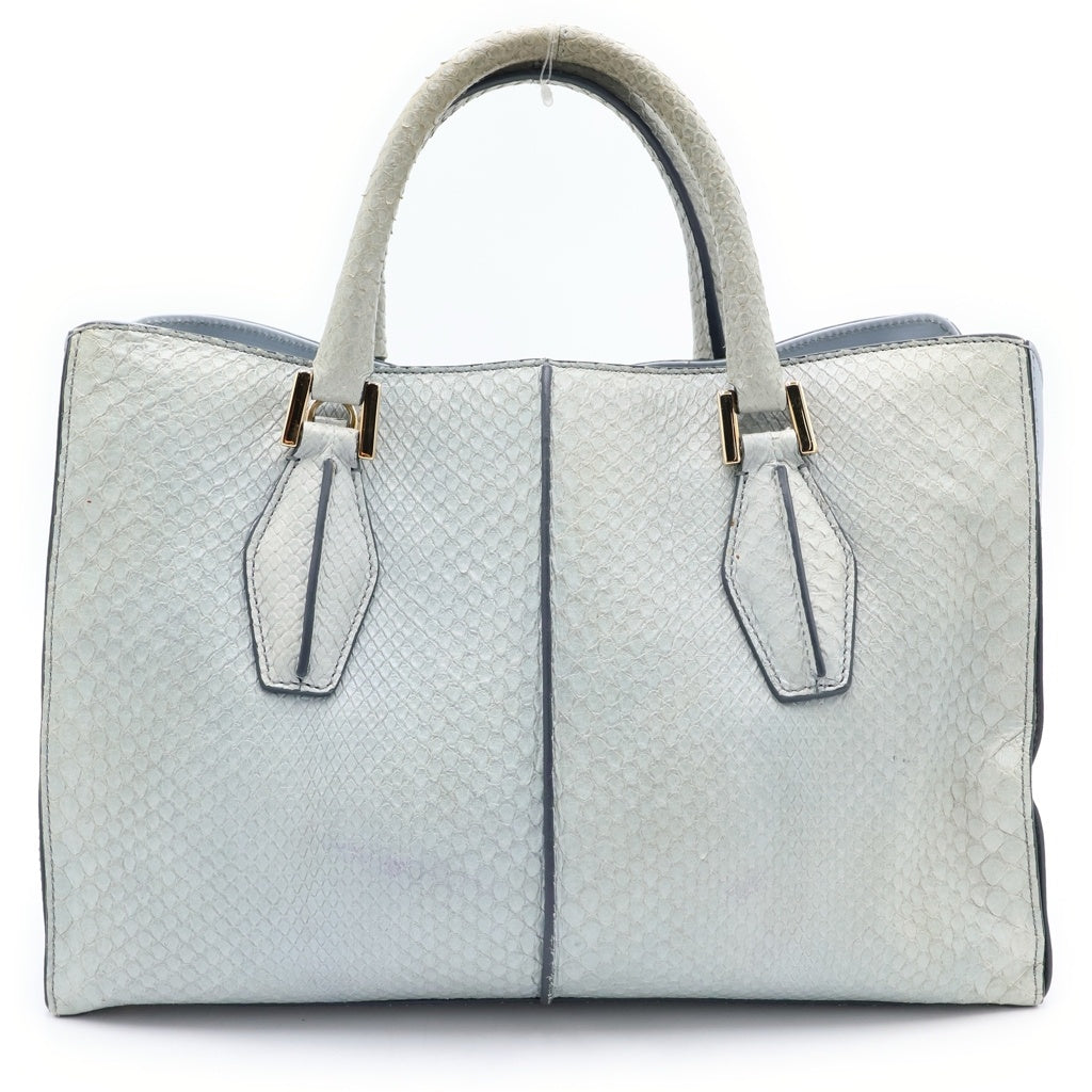 TOD'S(トッズ) Dキューブ パイソン ゴールド金具 2WAY ハンドバッグ ショルダーバッグ グリーン系 レディース
