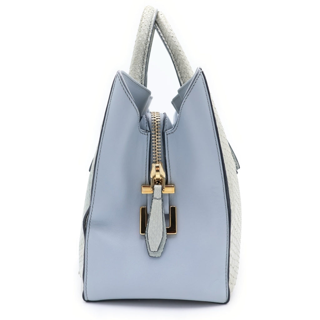 TOD'S(トッズ) Dキューブ パイソン ゴールド金具 2WAY ハンドバッグ ショルダーバッグ グリーン系 レディース