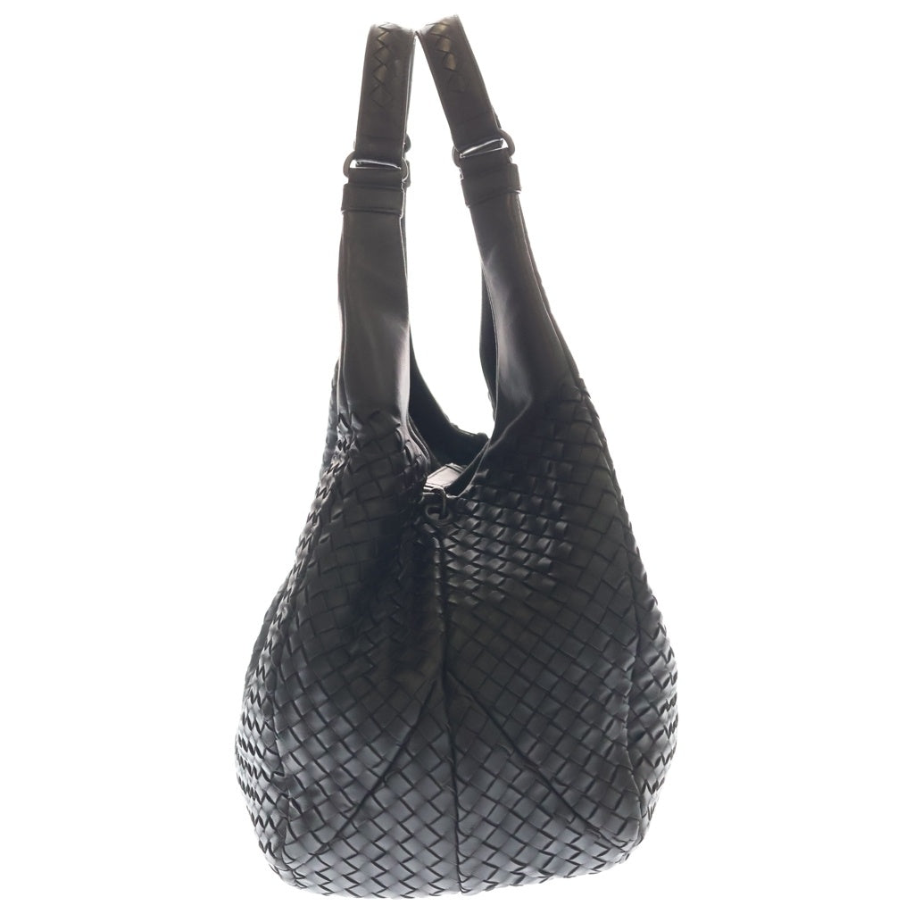BOTTEGA VENETA(ボッテガヴェネタ) イントレチャート ハンドバッグ トートバッグ ブラウン レザー ブラック金具 レディース