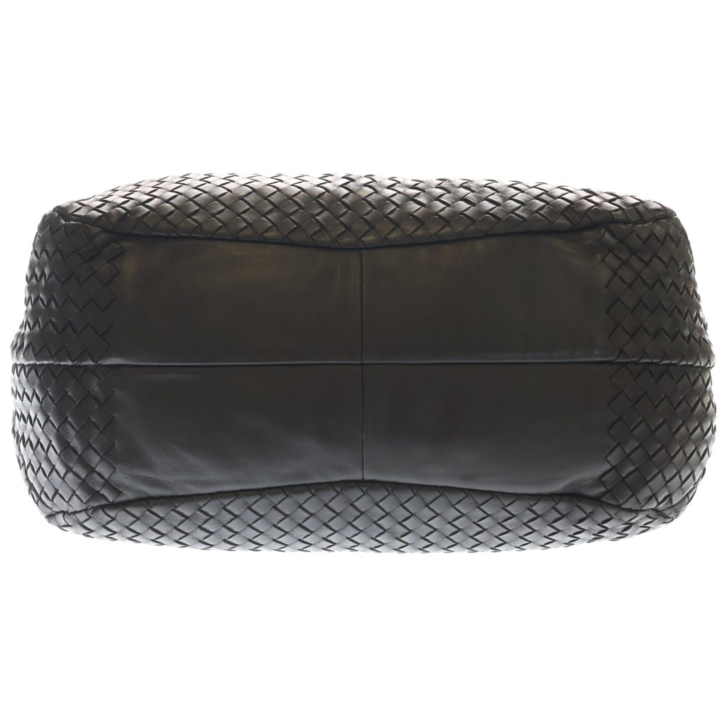 BOTTEGA VENETA(ボッテガヴェネタ) イントレチャート ハンドバッグ トートバッグ ブラウン レザー ブラック金具 レディース