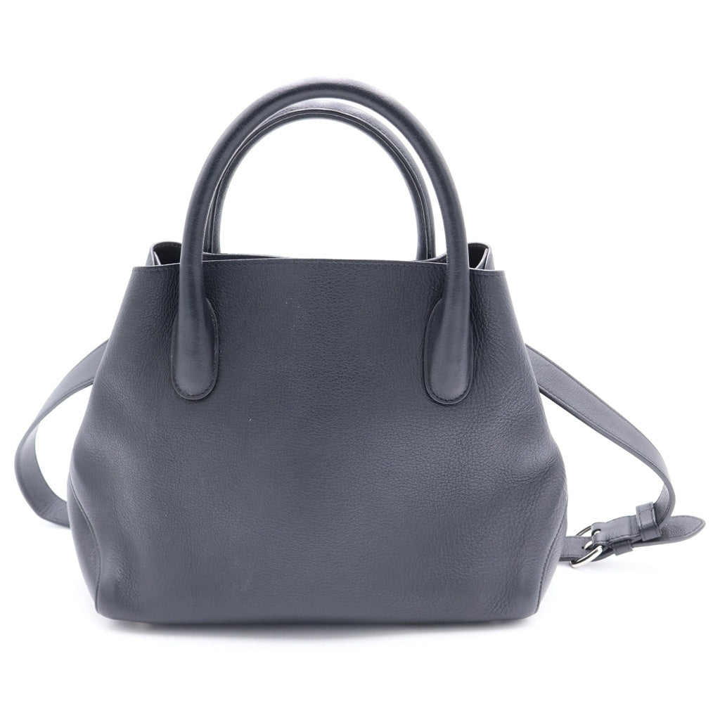 Christian Dior(クリスチャンディオール) ブロッサム 2WAYハンドバッグ ショルダーバッグ ブラック レザー シルバー金具 レディース