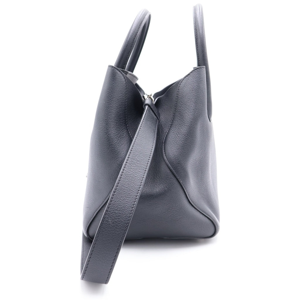 Christian Dior(クリスチャンディオール) ブロッサム 2WAYハンドバッグ ショルダーバッグ ブラック レザー シルバー金具 レディース