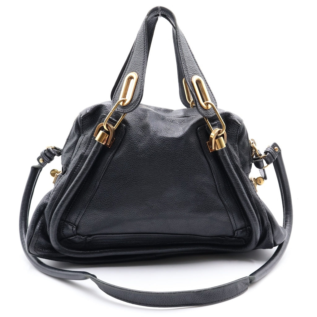 Chloe(クロエ) パラティ 2WAYハンドバッグ ショルダーバッグ ブラック レザー ゴールド金具 レディース
