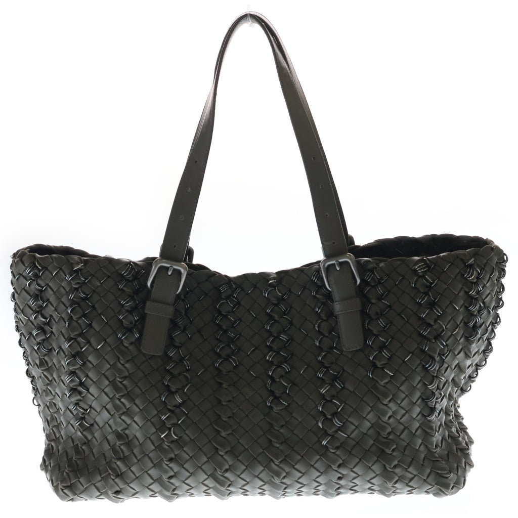 BOTTEGA VENETA(ボッテガヴェネタ) イントレチャート リング ハンドバッグ トートバッグ 世界150個限定 カーキ レザー レディース