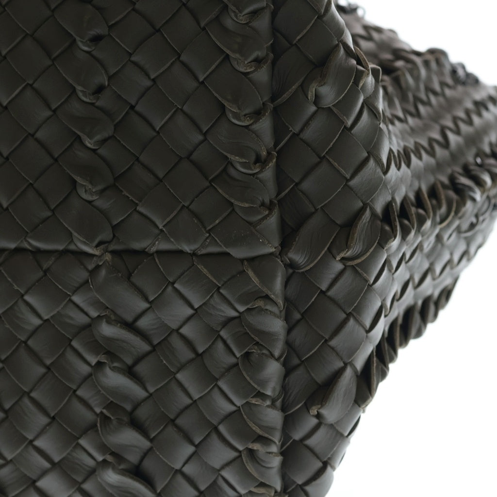 BOTTEGA VENETA(ボッテガヴェネタ) イントレチャート リング ハンドバッグ トートバッグ 世界150個限定 カーキ レザー レディース