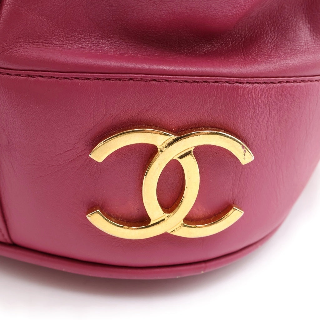 CHANEL(シャネル) トリプルココ 巾着バッグ ショルダーバッグ ピンク レザー ゴールド金具 レディース