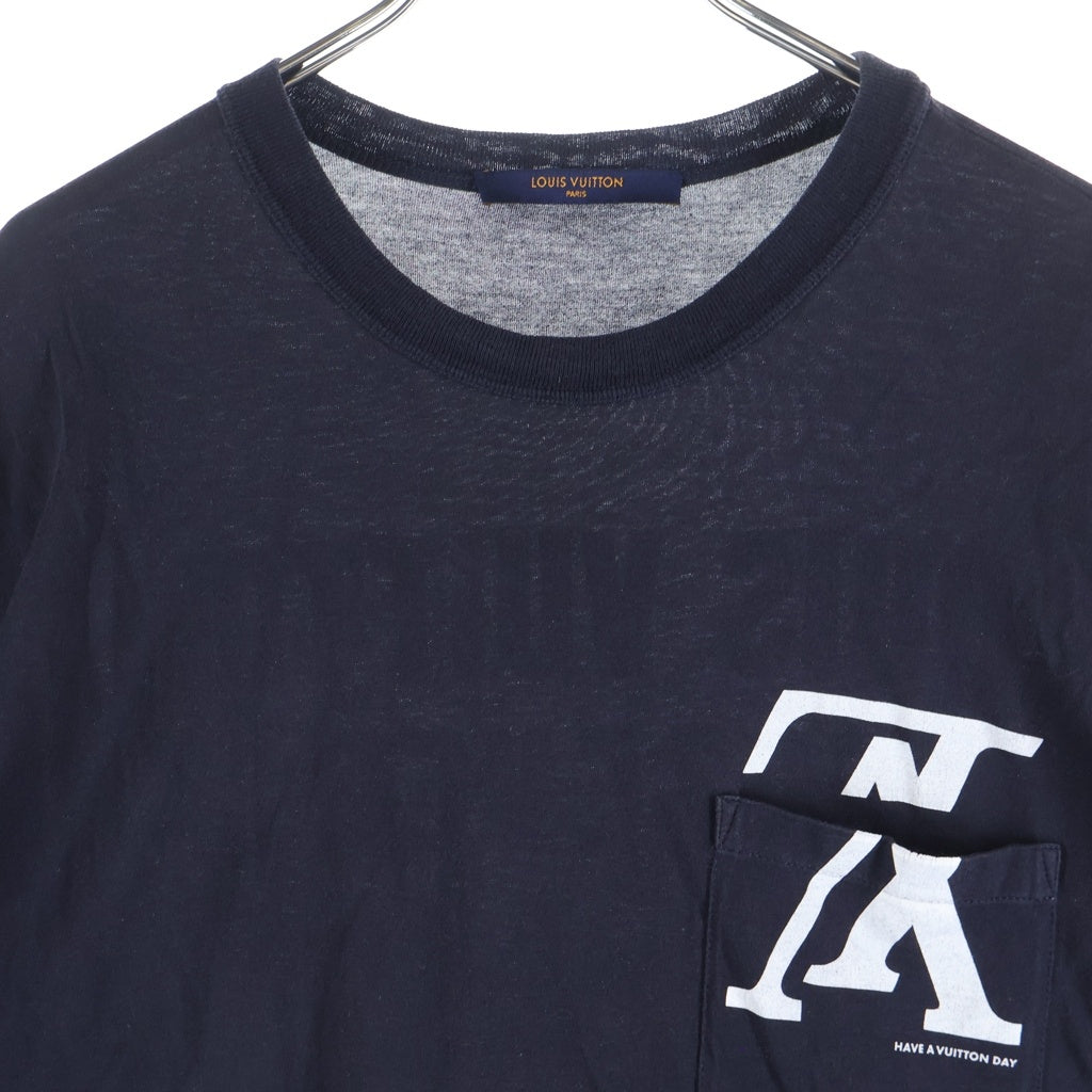 LOUIS VUITTON(ルイヴィトン) FOREVER 半袖ロゴTシャツ カットソー 両面プリント ネイビー RM182M FMB HFY21W
