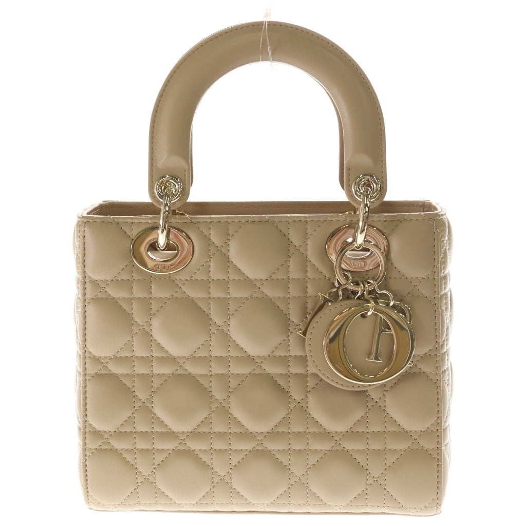 Christian Dior(クリスチャンディオール) My ABCDior レディディオール ハンドバック 2wayショルダーバック カナージュ レザー ベージュ レディース