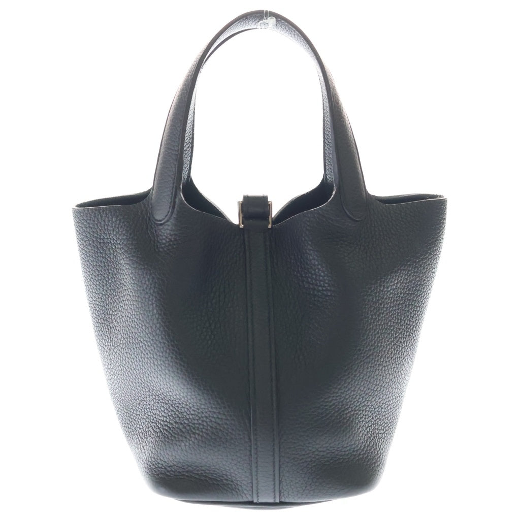 HERMES(エルメス) ピコタンロックPM トリヨンクレマンス シルバー金具 D刻印 ハンドバッグ トートバッグ ノワール ブラック レディース