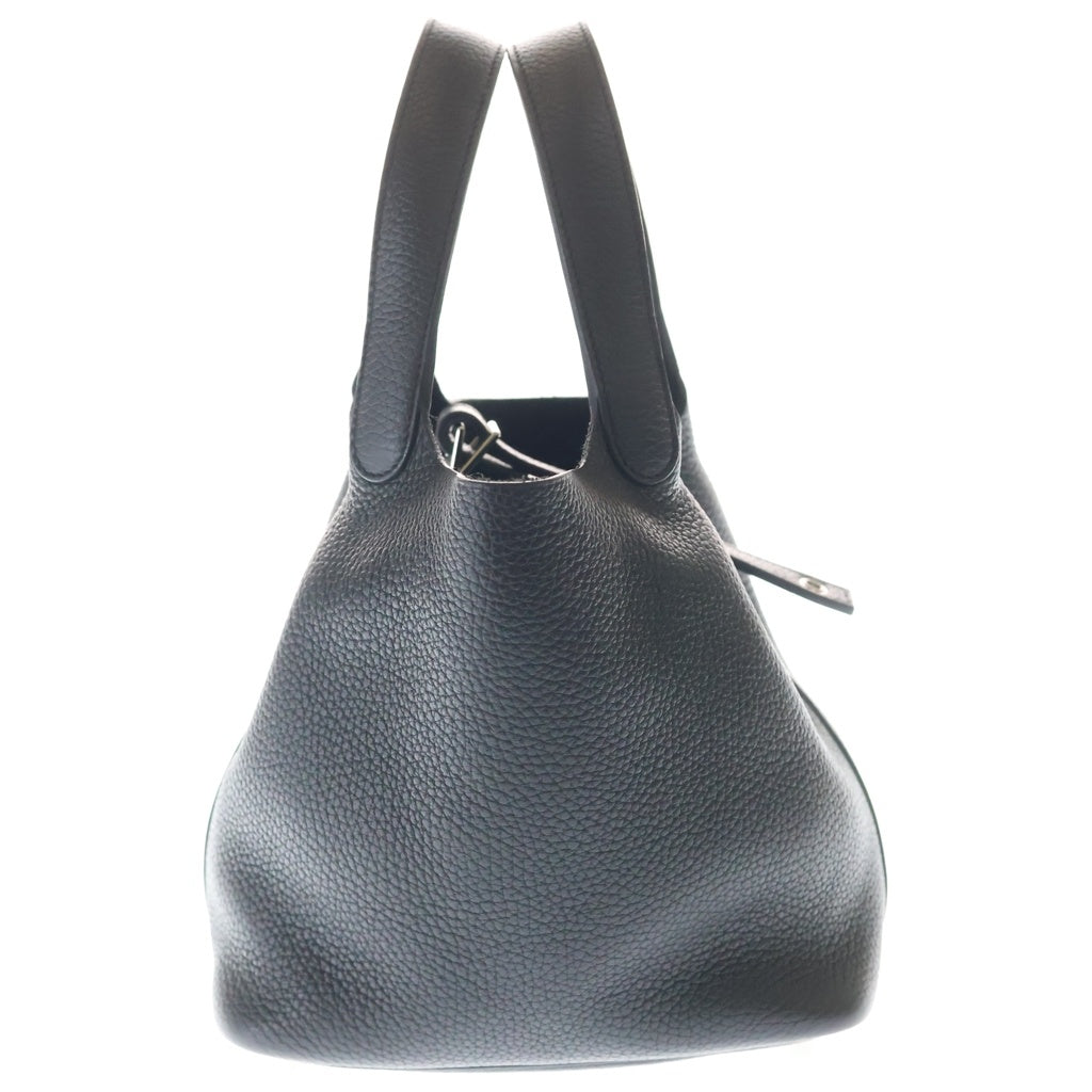 HERMES(エルメス) ピコタンロックPM トリヨンクレマンス シルバー金具 D刻印 ハンドバッグ トートバッグ ノワール ブラック レディース