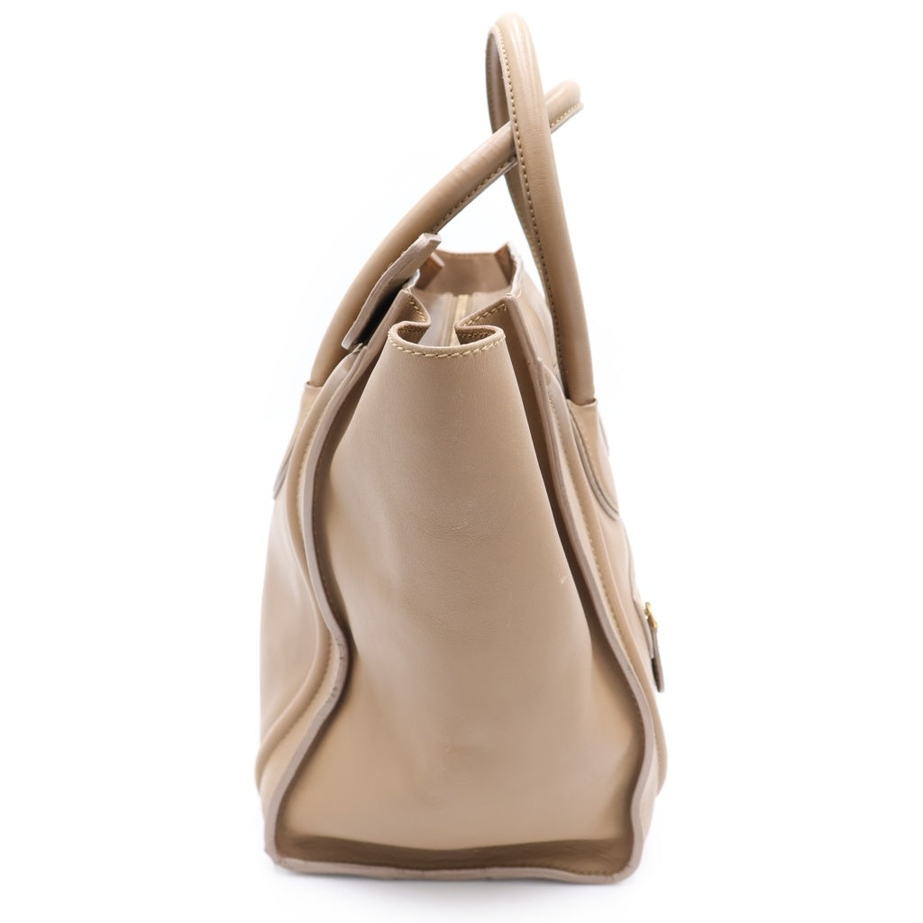 CELINE(セリーヌ) ラゲージ ハンドバッグ ベージュ ブラウン レザー ゴールド金具 レディース