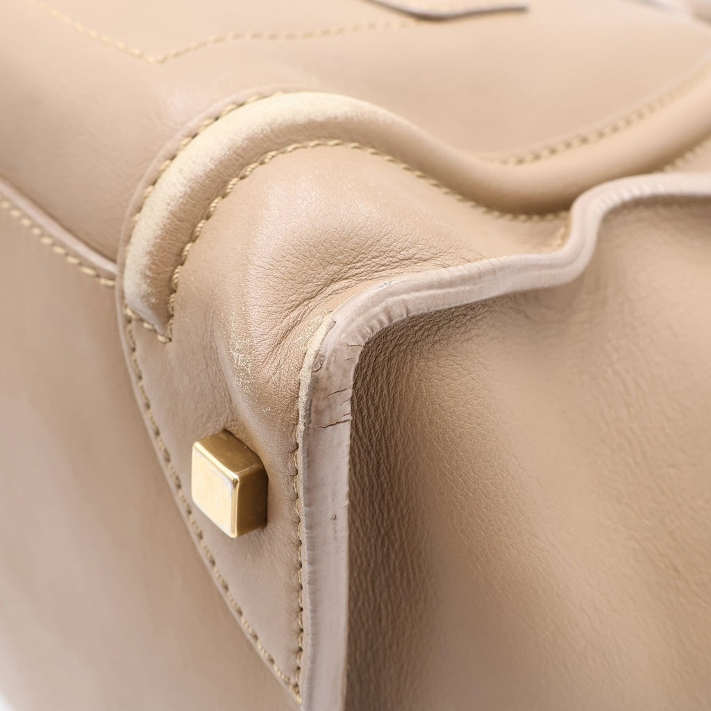 CELINE(セリーヌ) ラゲージ ハンドバッグ ベージュ ブラウン レザー ゴールド金具 レディース