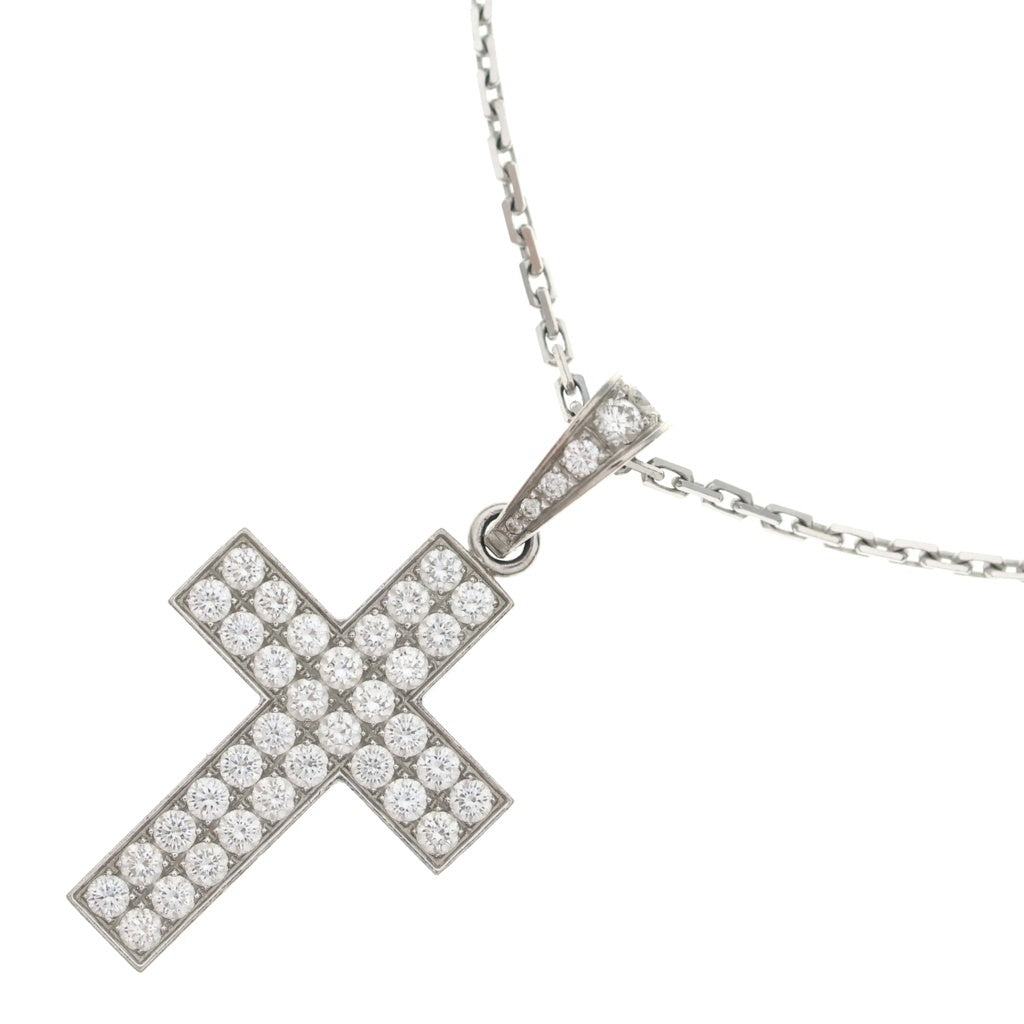 Cartier(カルティエ) クロス アンモア パヴェダイヤ ネックレス ペンダント チェーン ホワイトゴールド K18WG レディース