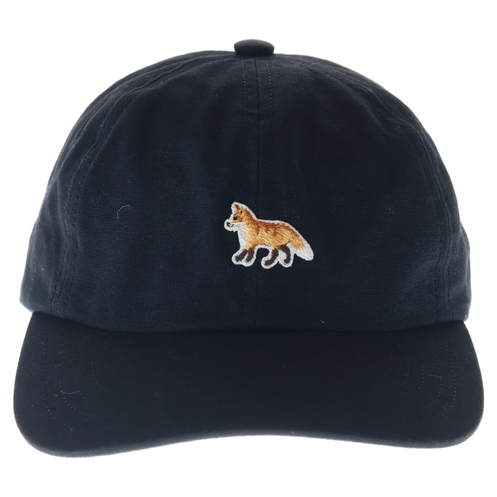 MAISON KITSUNE(メゾンキツネ) ベースボールキャップ 帽子 BABY FOX 6P CAP ベイビーフォックス6Pキャップ コットン ブラック レディース