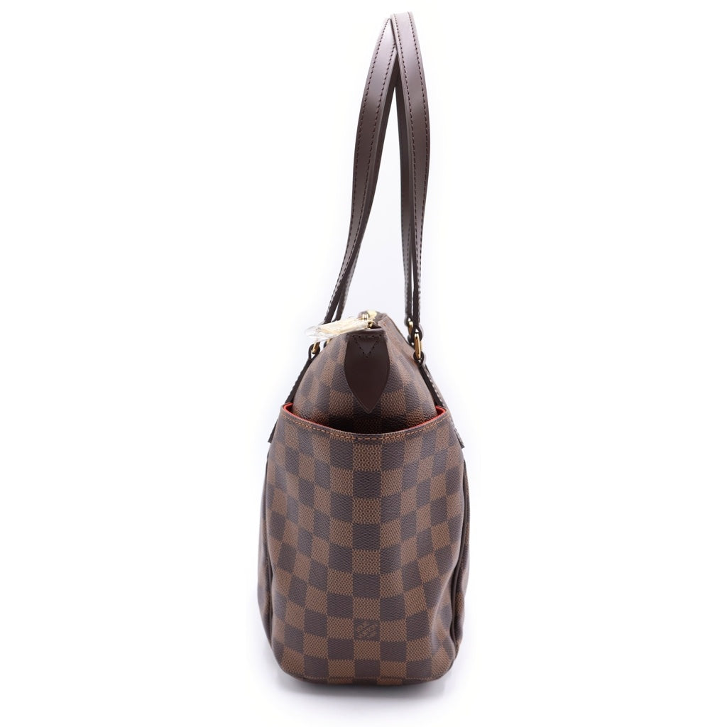LOUIS VUITTON(ルイヴィトン) ダミエ トータリーPM ハンドバッグ トートバッグ ブラウン レザー×PVC N41282 ゴールド金具 レディース