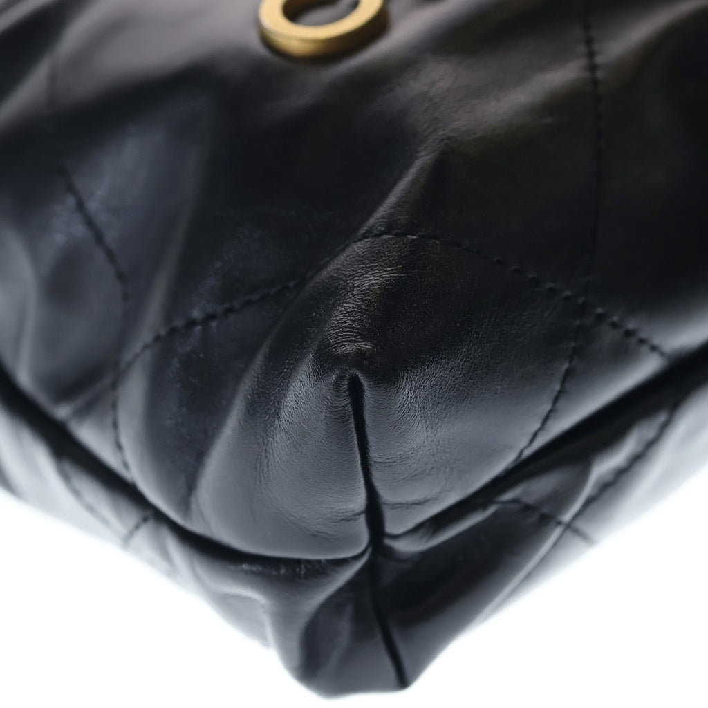 CHANEL(シャネル) シャネル22 ミニ チェーンショルダーバッグ ブラック カーフスキン AS3980 ゴールド金具 レディース