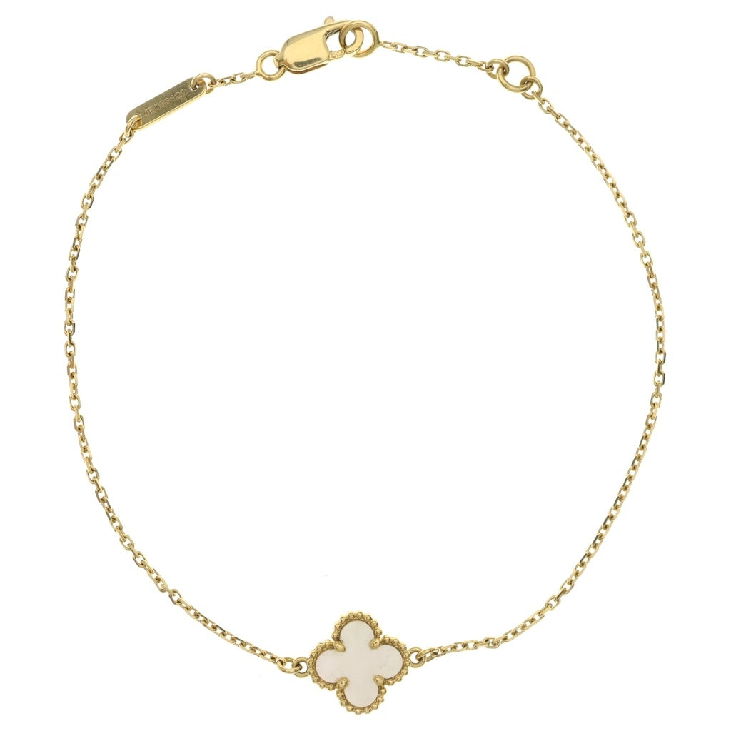 Van Cleef & Arpels(ヴァンクリーフアンドアーペル) スウィートアルハンブラ アルハンブラ マザーオブパール ブレスレット Au750 K18 YG イエローゴールド VCARF69000 レディース