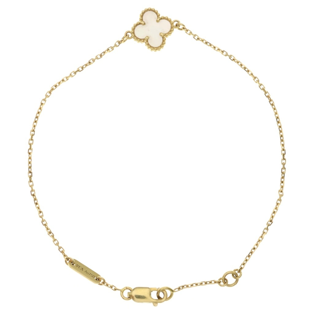 Van Cleef & Arpels(ヴァンクリーフアンドアーペル) スウィートアルハンブラ アルハンブラ マザーオブパール ブレスレット Au750 K18 YG イエローゴールド VCARF69000 レディース