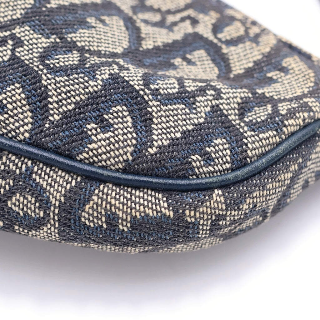 LOUIS VUITTON(ルイヴィトン) トロッター サドル ハンドバッグ ネイビー レザー×キャンバス ゴールド金具 レディース