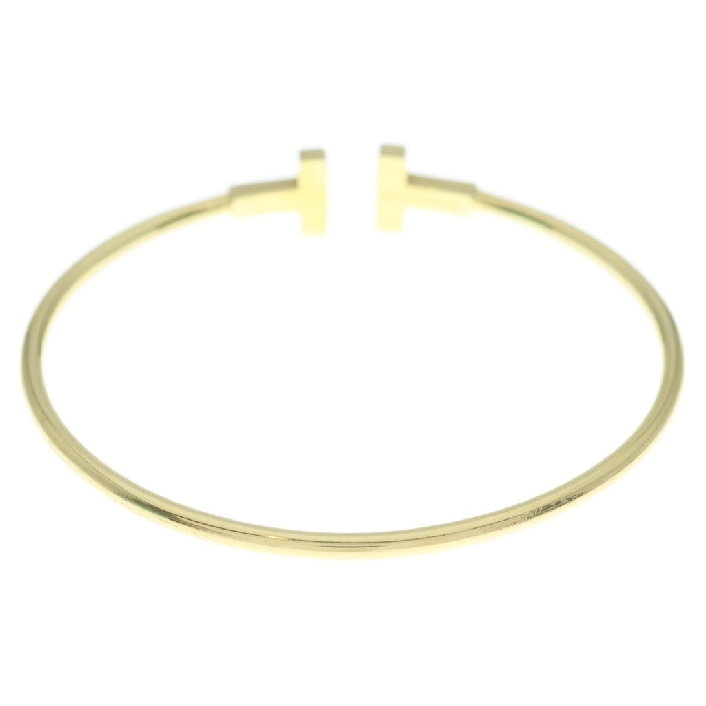 TIFFANY & Co.(ティファニー) Tワイヤー ワイド ブレスレット バングル イエローゴールド Au750YG レディース