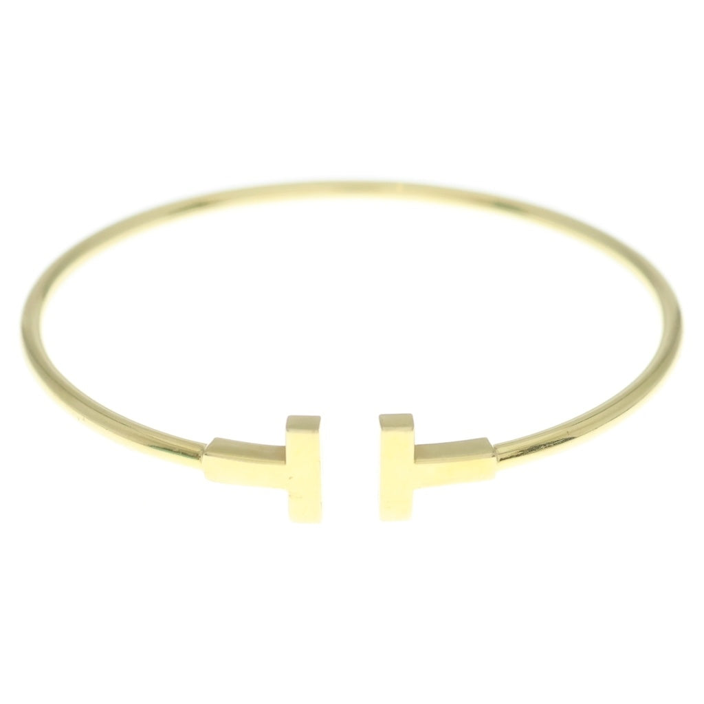 TIFFANY & Co.(ティファニー) Tワイヤー ワイド ブレスレット バングル イエローゴールド Au750YG レディース