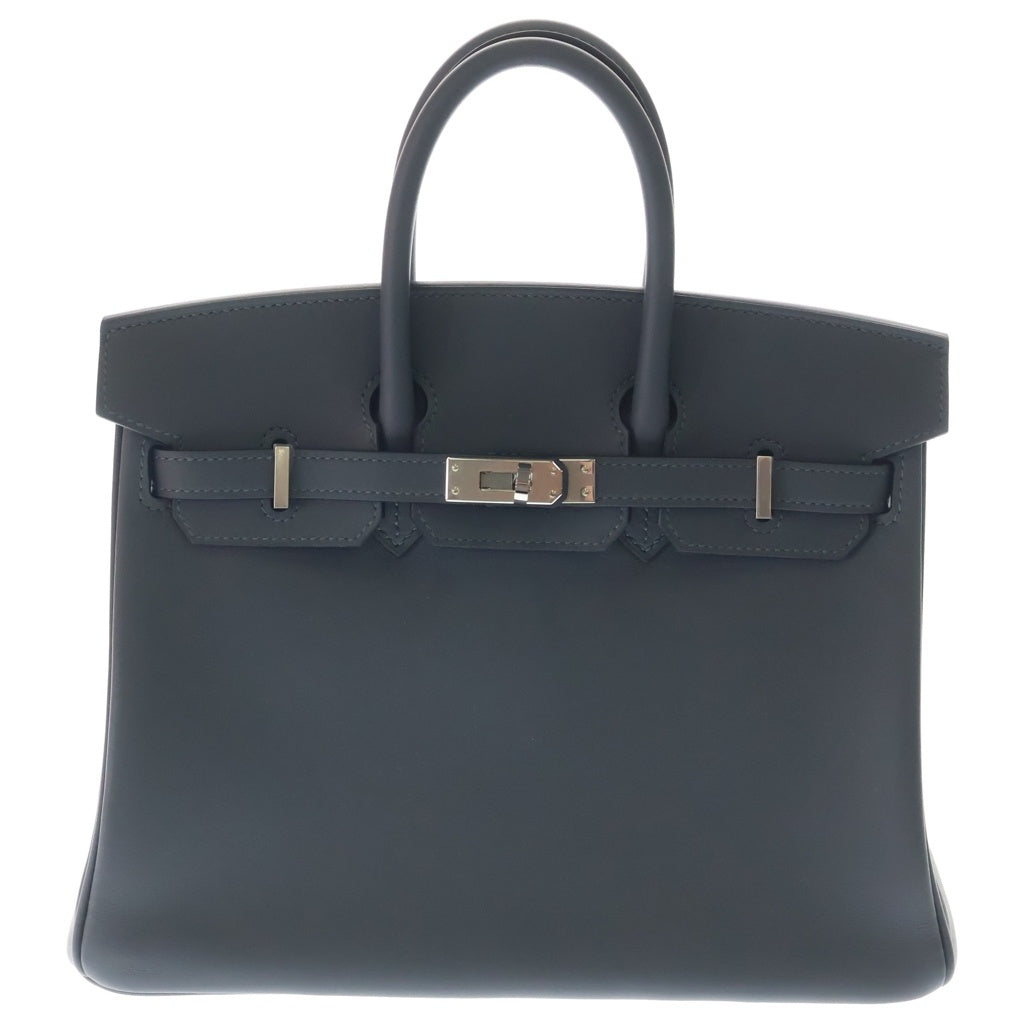 HERMES(エルメス) バーキン25 グリミスティ スイフト レザー ハンドバッグ シルバー金具 グレー G刻印 レディース