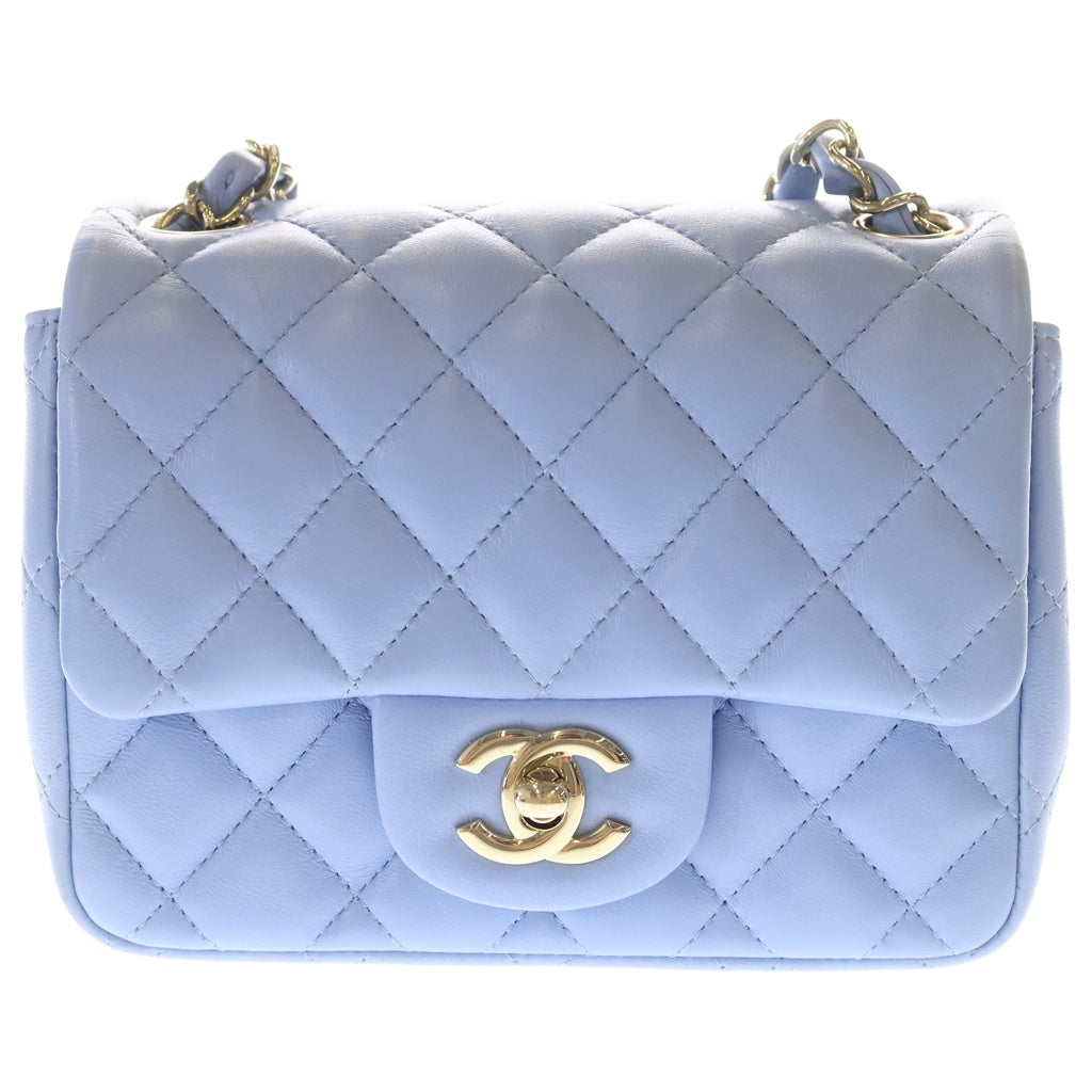 CHANEL(シャネル) ミニマトラッセ17 チェーンショルダーバッグ ミニバッグ パープル ラムスキン A35200 ゴールド金具 レディース