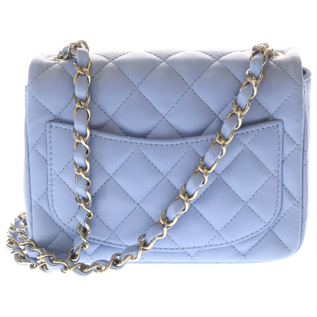 CHANEL(シャネル) ミニマトラッセ17 チェーンショルダーバッグ ミニバッグ パープル ラムスキン A35200 ゴールド金具 レディース