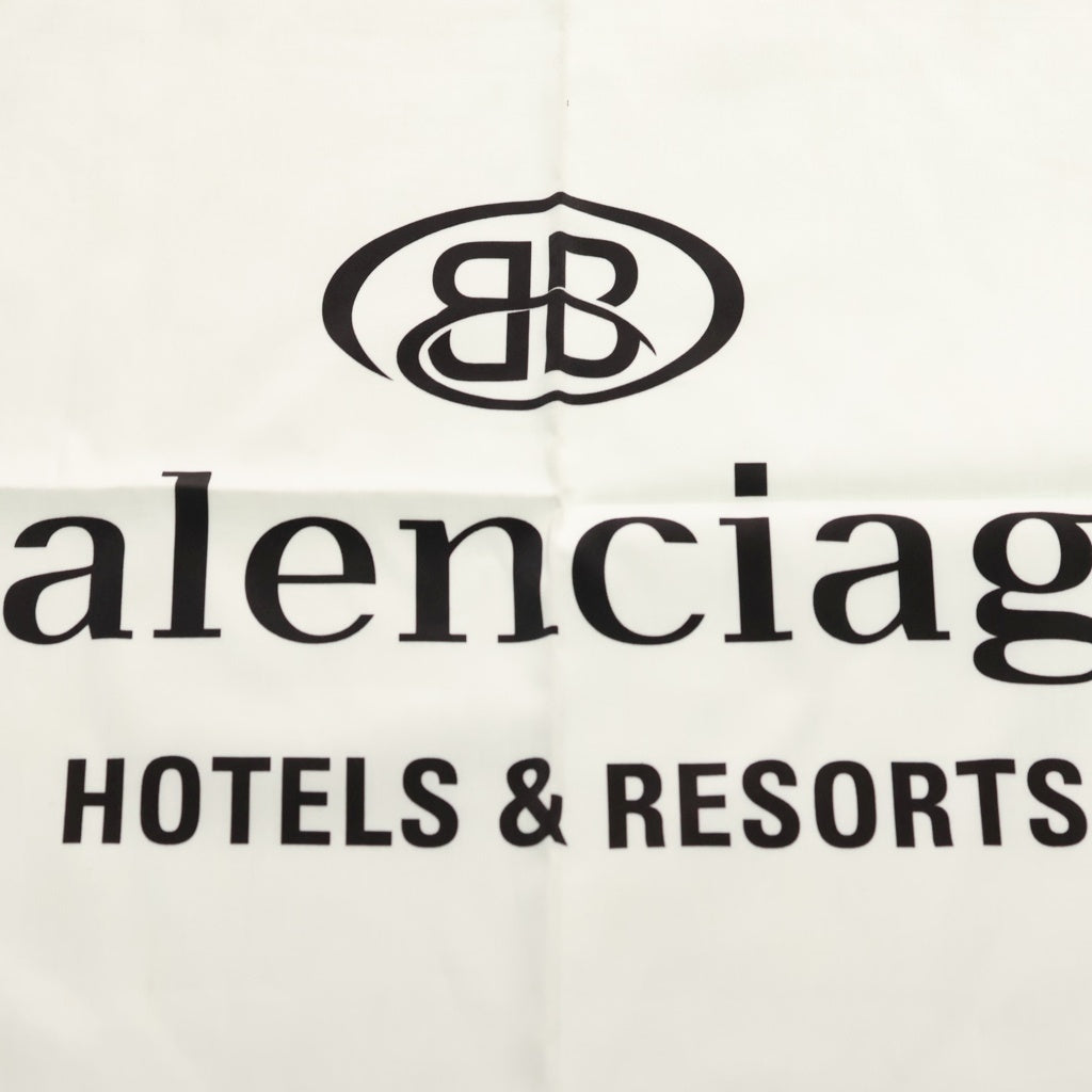 BALENCIAGA(バレンシアガ) ホテルズアンドリゾーツ ロゴ コットン ピローカバー 枕カバー ホワイト レディース