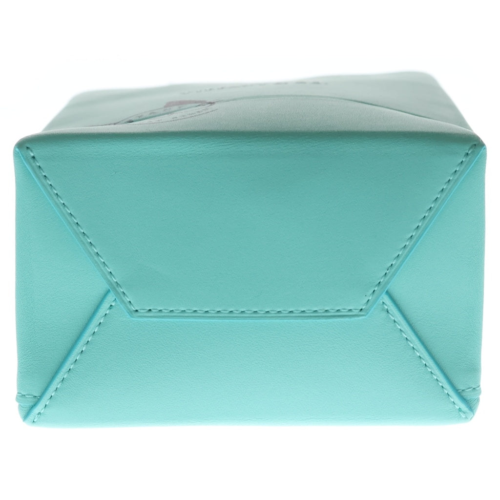 TIFFANY & Co.(ティファニー) ショッピングトートバッグ ミニ ショルダーバッグ ティファニーブルー カーフレザー 68902048 シルバー金具 レディース