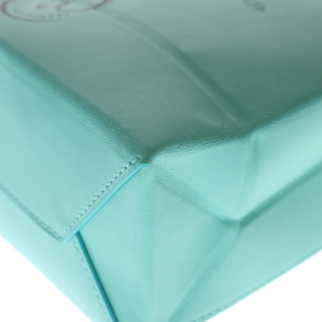 TIFFANY & Co.(ティファニー) ショッピングトートバッグ ミニ ショルダーバッグ ティファニーブルー カーフレザー 68902048 シルバー金具 レディース