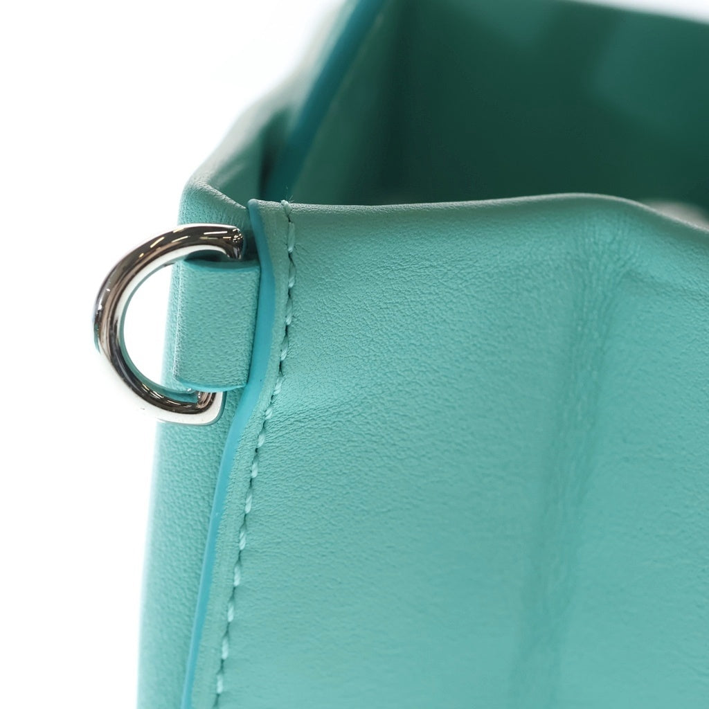 TIFFANY & Co.(ティファニー) ショッピングトートバッグ ミニ ショルダーバッグ ティファニーブルー カーフレザー 68902048 シルバー金具 レディース