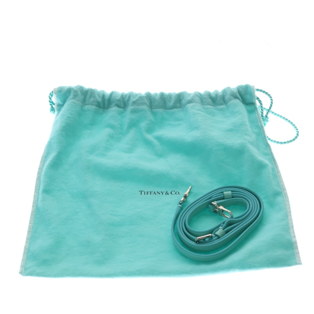 TIFFANY & Co.(ティファニー) ショッピングトートバッグ ミニ ショルダーバッグ ティファニーブルー カーフレザー 68902048 シルバー金具 レディース