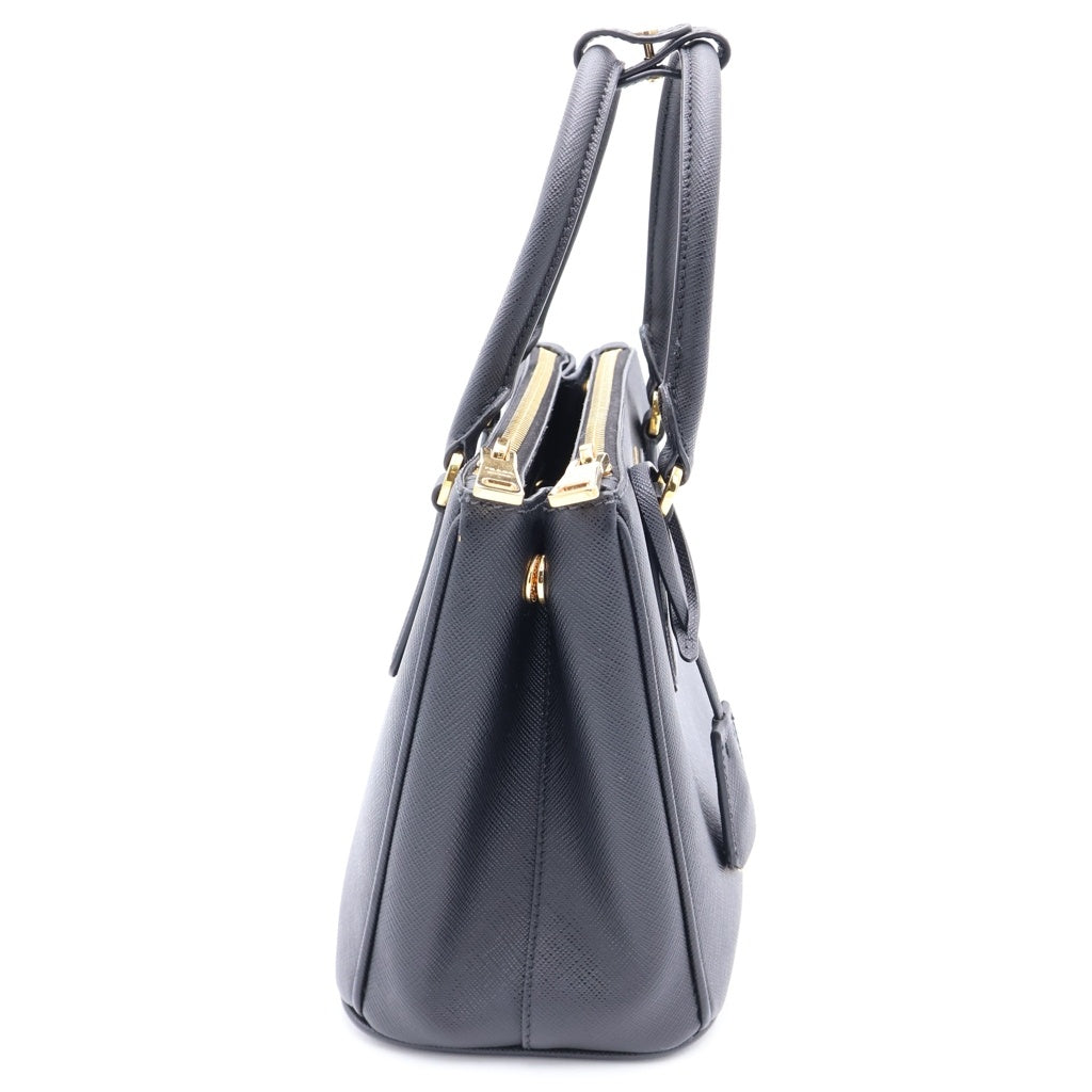 PRADA(プラダ) ガレリア スモール 2WAYハンドバッグ ショルダーバッグ ブラック サフィアーノレザー 1BA896 ゴールド金具 レディース