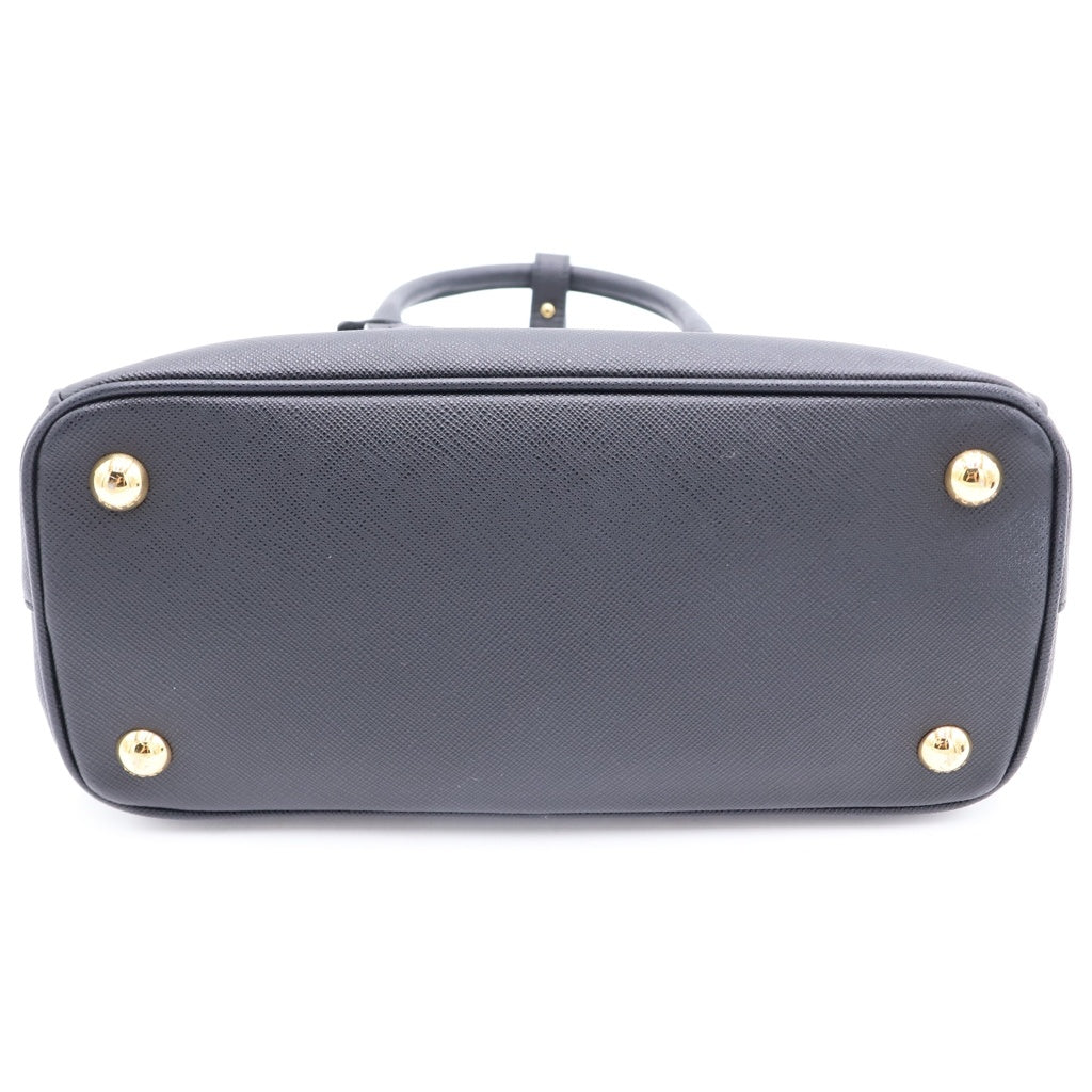 PRADA(プラダ) ガレリア スモール 2WAYハンドバッグ ショルダーバッグ ブラック サフィアーノレザー 1BA896 ゴールド金具 レディース