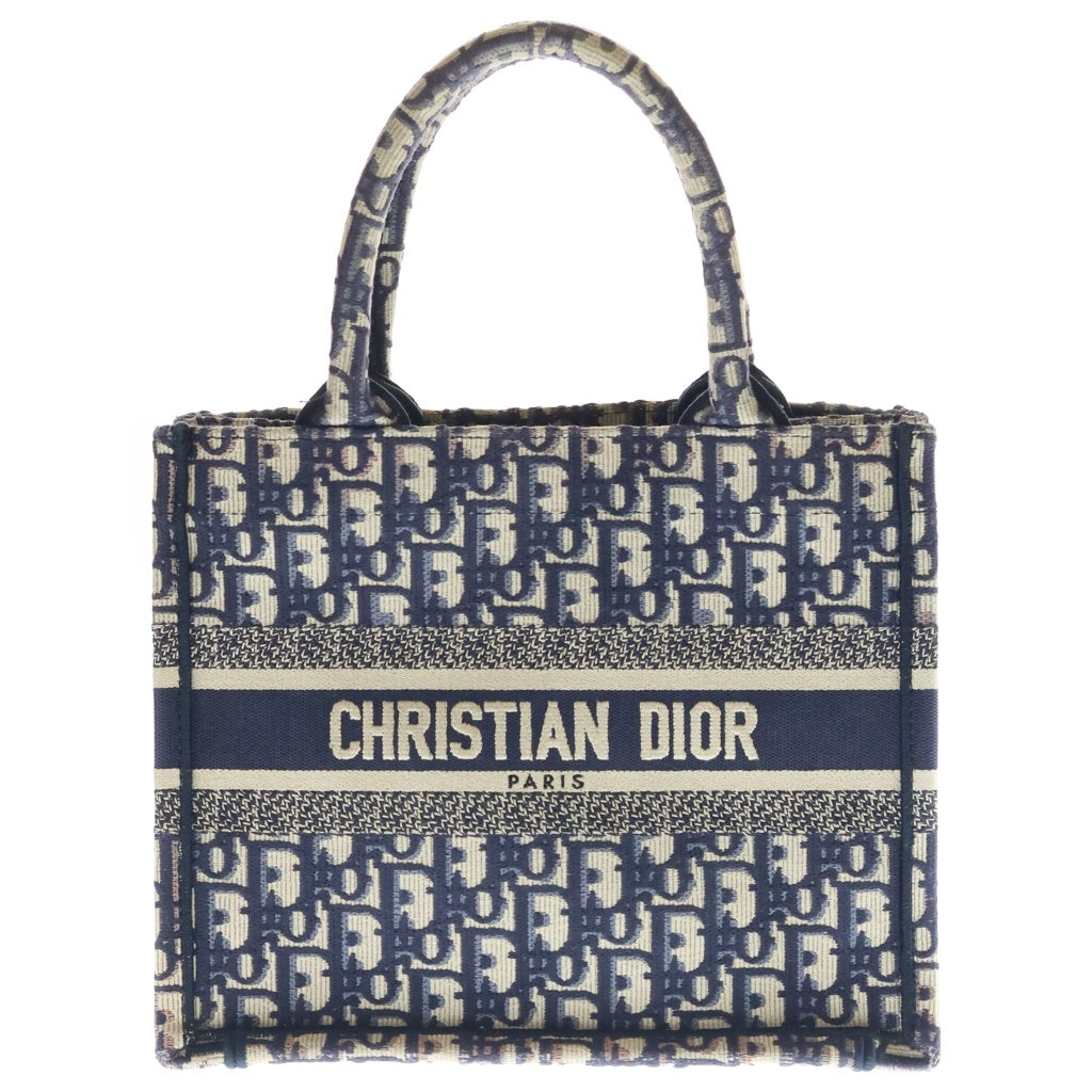 Christian Dior(クリスチャンディオール) オブリーク ブックトート スモール キャンバス ハンドバッグ トートバッグ ネイビー レディース