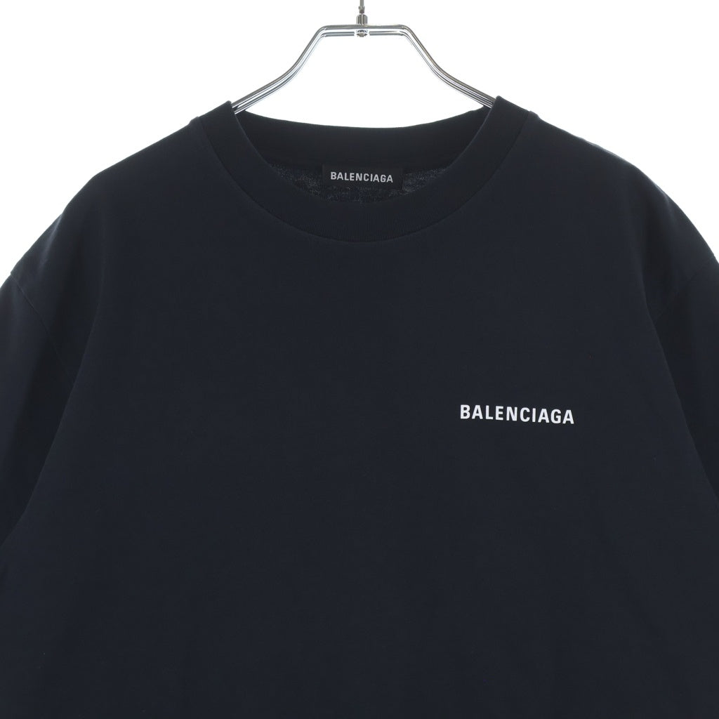 BALENCIAGA(バレンシアガ) 21SS UNISEX LOGO T-SHIRT ロゴプリント 半袖Tシャツ カットソー ブラック 612966 TIVG5
