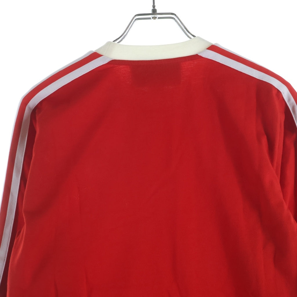 GUCCI(グッチ) ×adidas 22SS RED COTTON LONG SLEEVE TREFOIL DRESS アディダス 長袖コットンワンピース ドレス トレフォイル ロゴ レッド 693537 XJEBS レディース